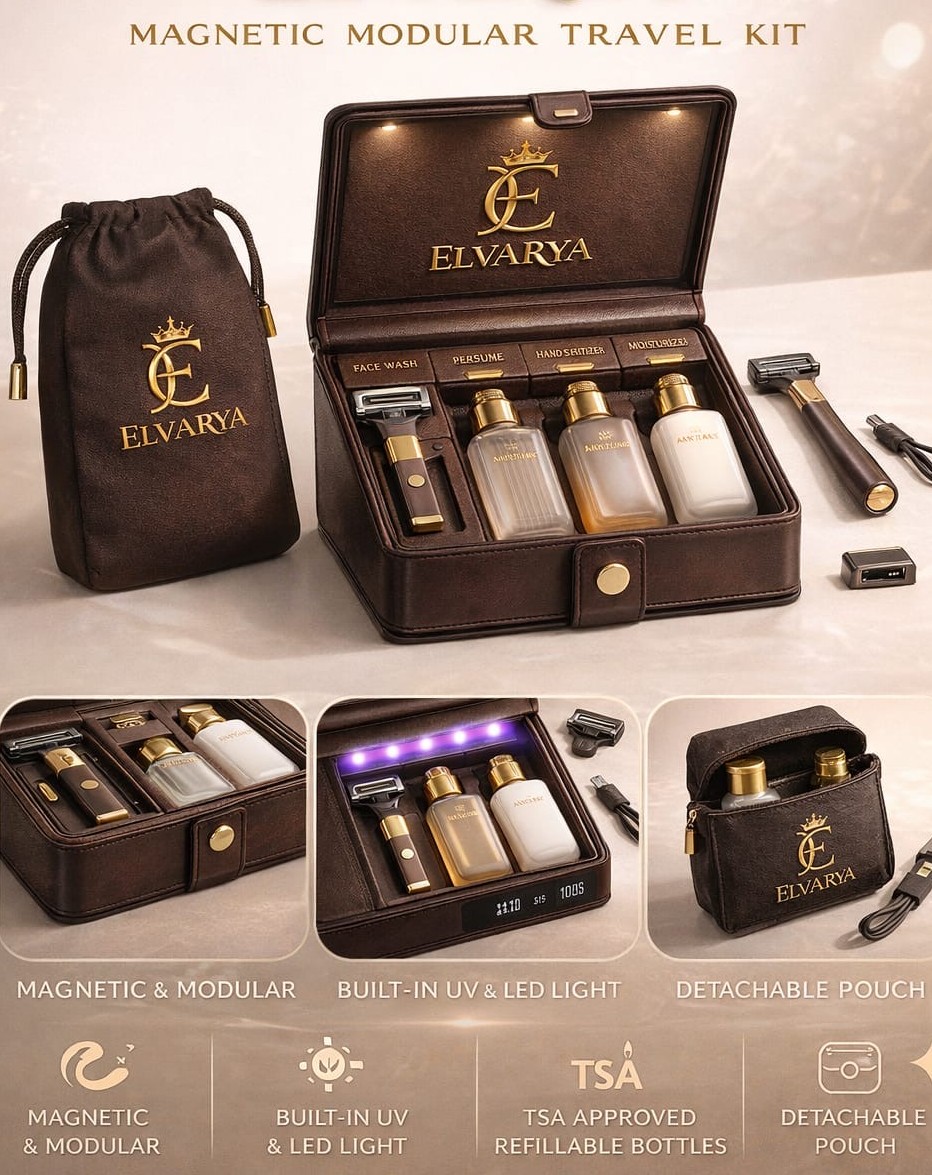 Magnetic modular travel kit concept