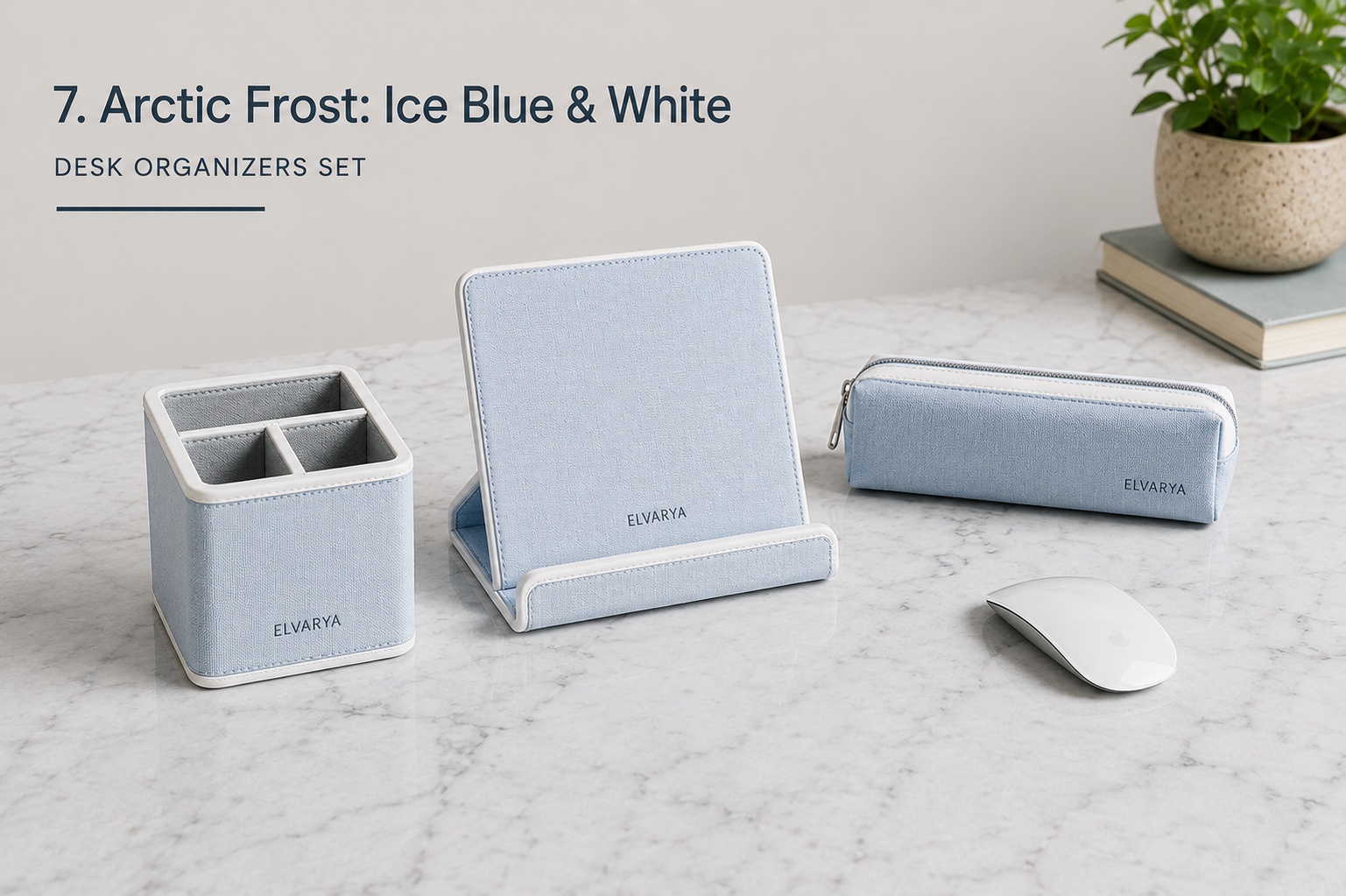 Arctic Frost desk organiser set