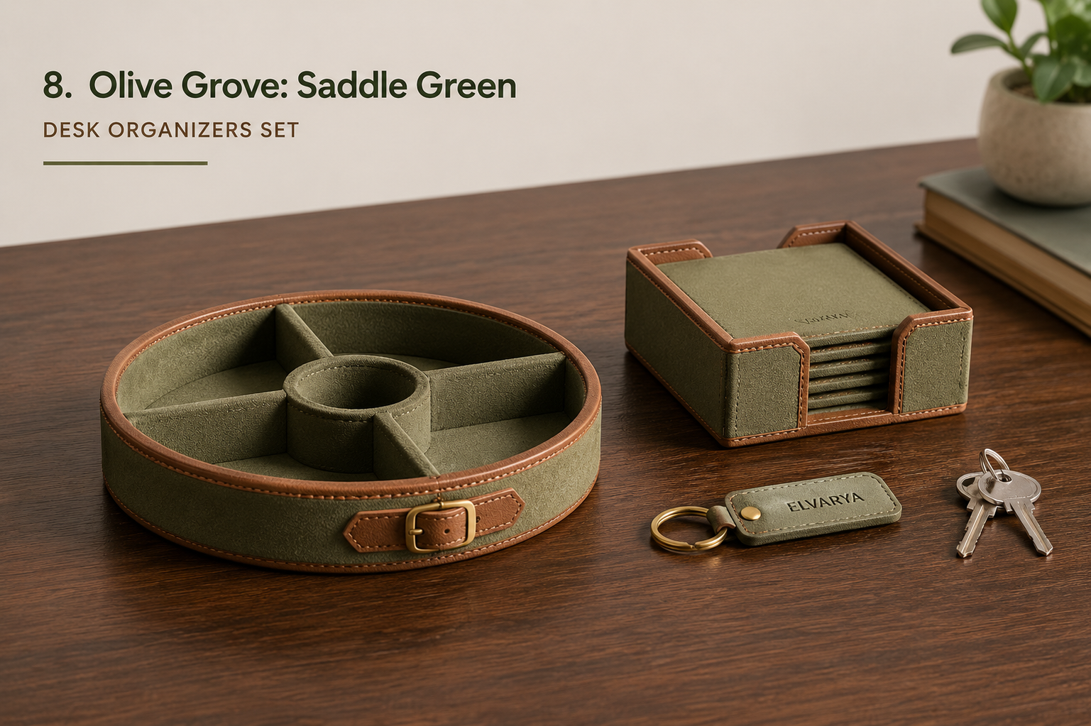 Olive Grove desk organiser set