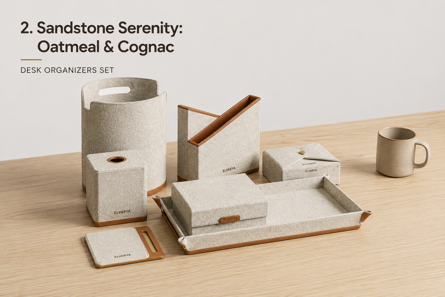Sandstone Serenity desk organiser set