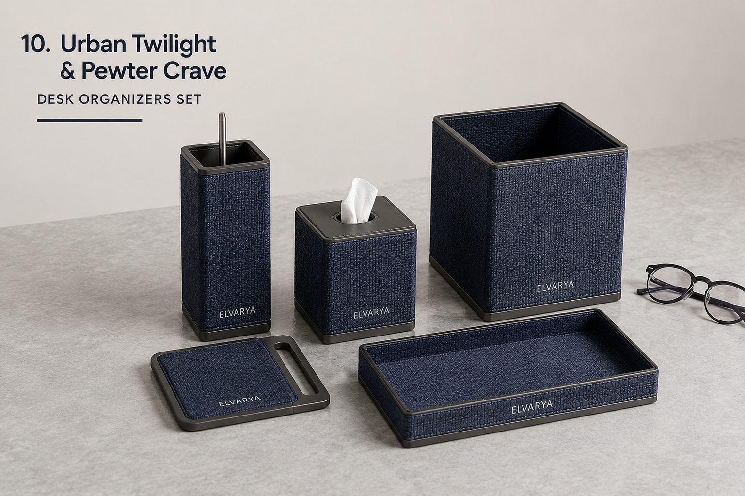 Urban Twilight desk organiser set
