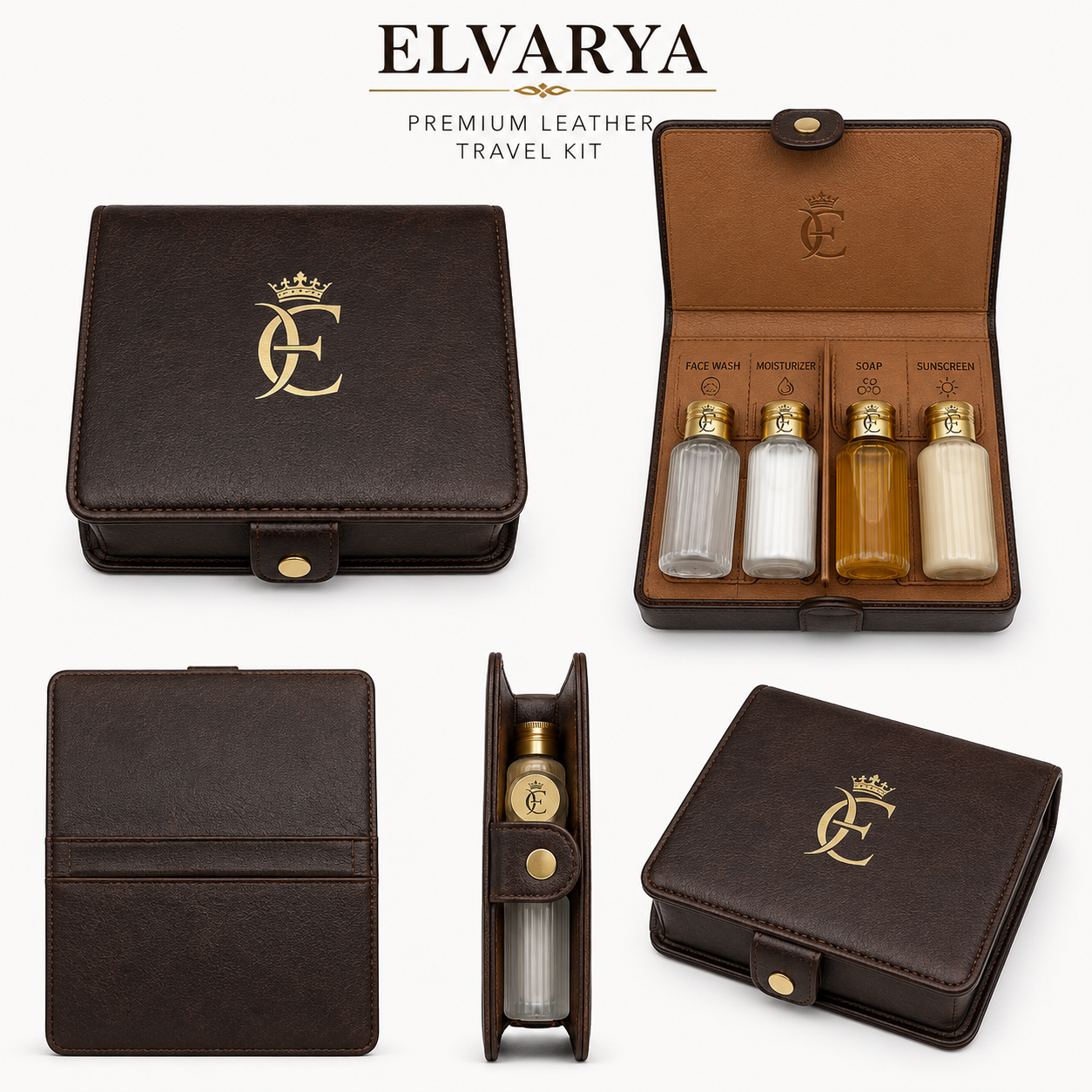 Premium leather travel kit concept