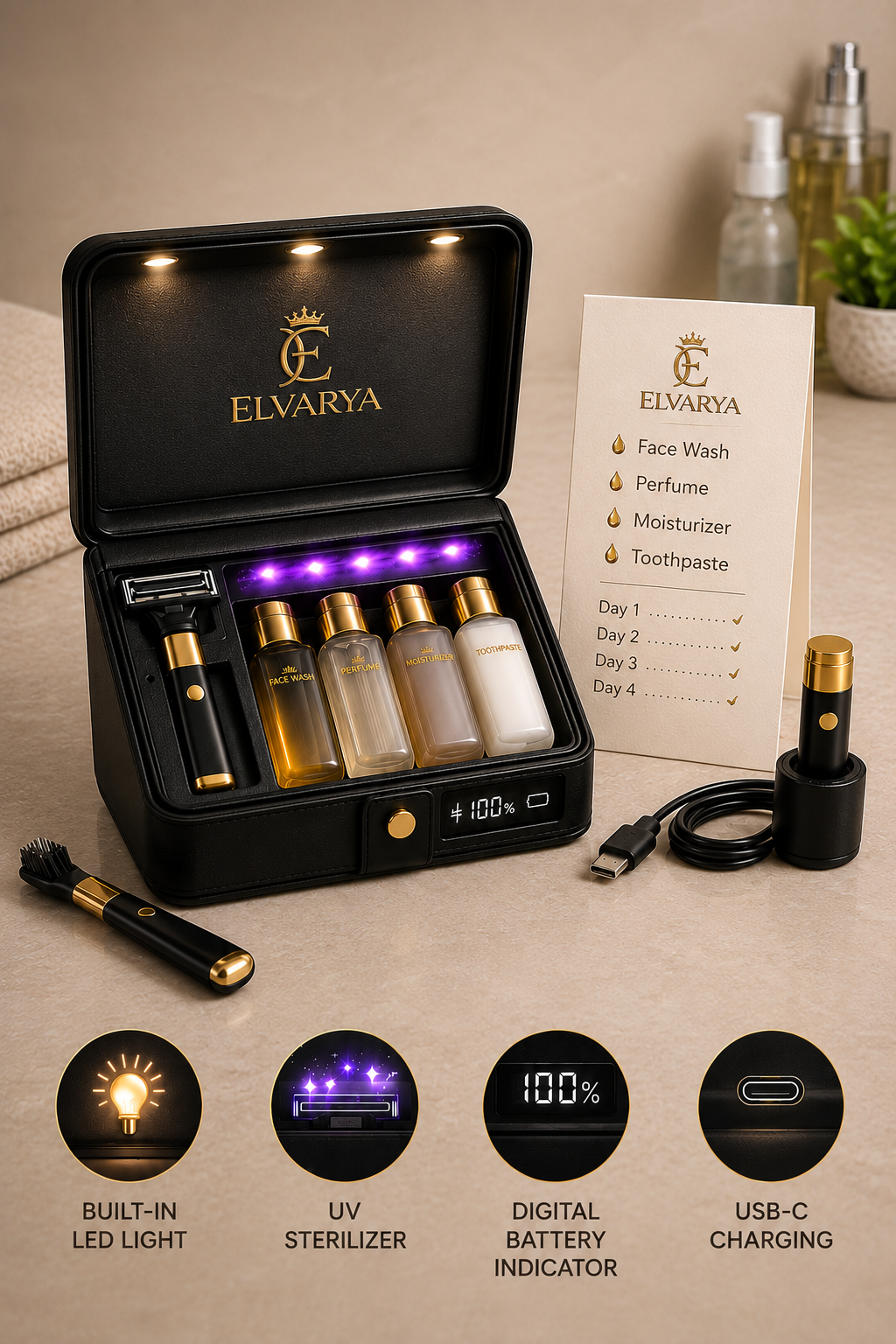 Smart UV travel kit research concept